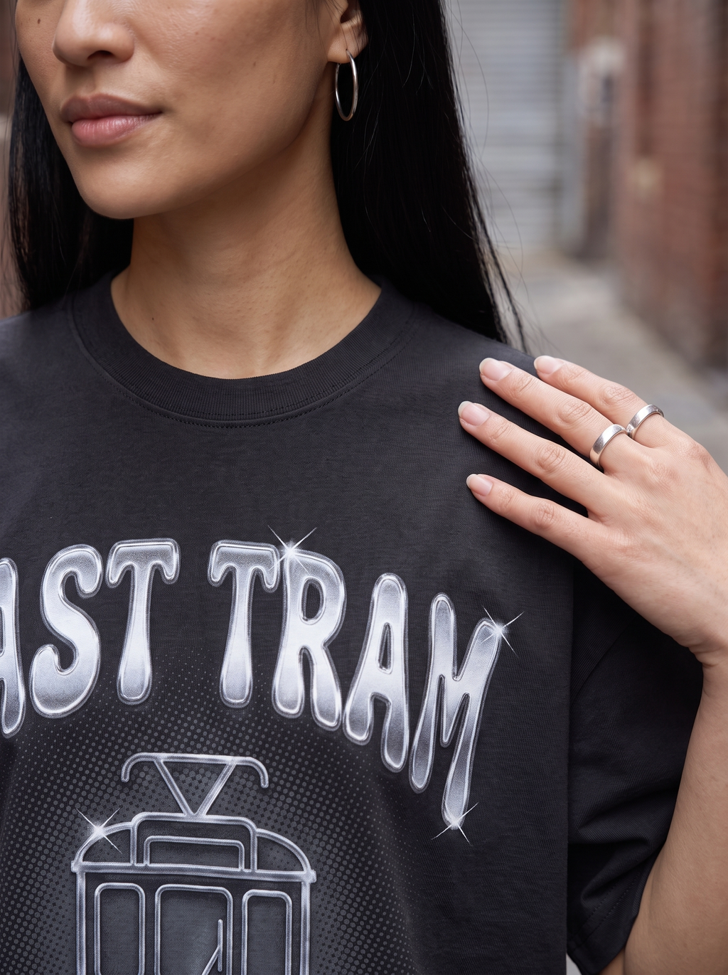 Last Tram Oversized T-Shirt - Fabric detail
