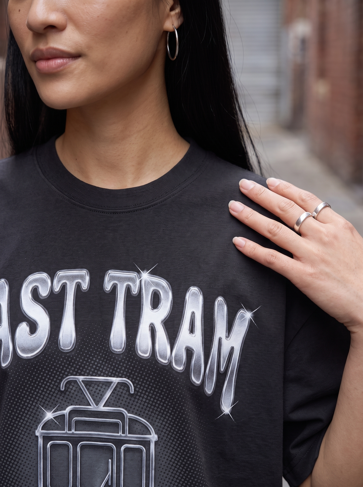 Last Tram Oversized T-Shirt - Fabric detail