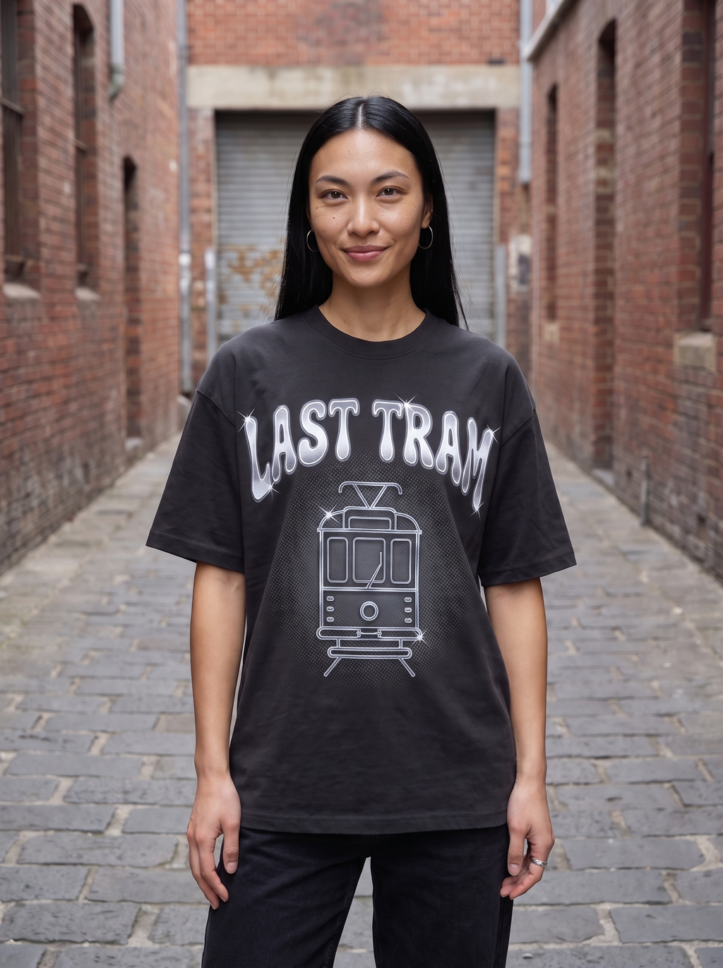 Last Tram Oversized T-Shirt - Close-up