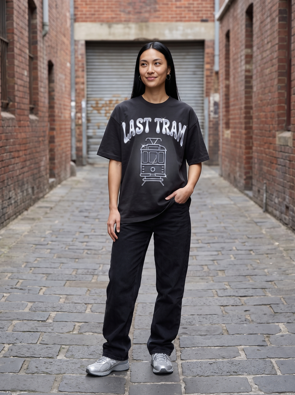 Last Tram Oversized T-Shirt - Front view
