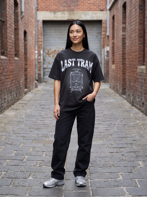 Last Tram Oversized T-Shirt - Front view