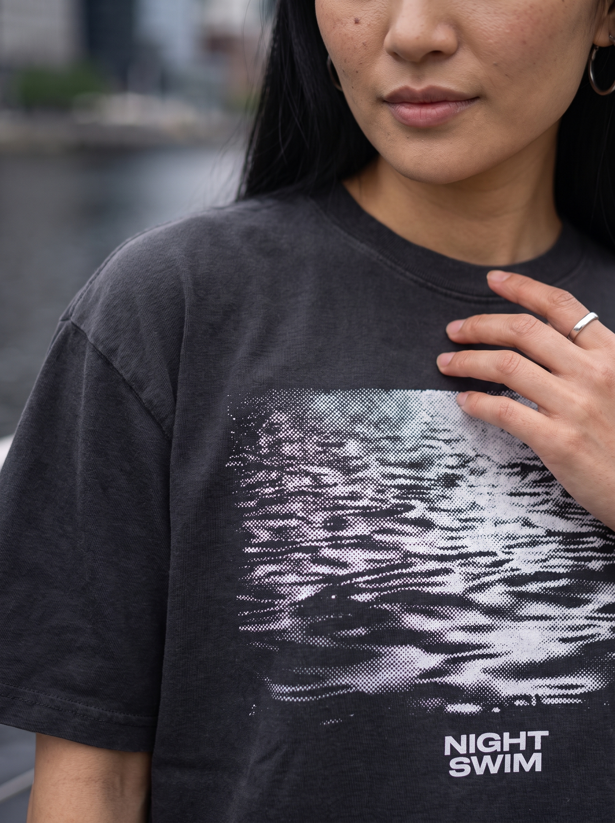 Night Swim Oversized T-Shirt - Fabric detail