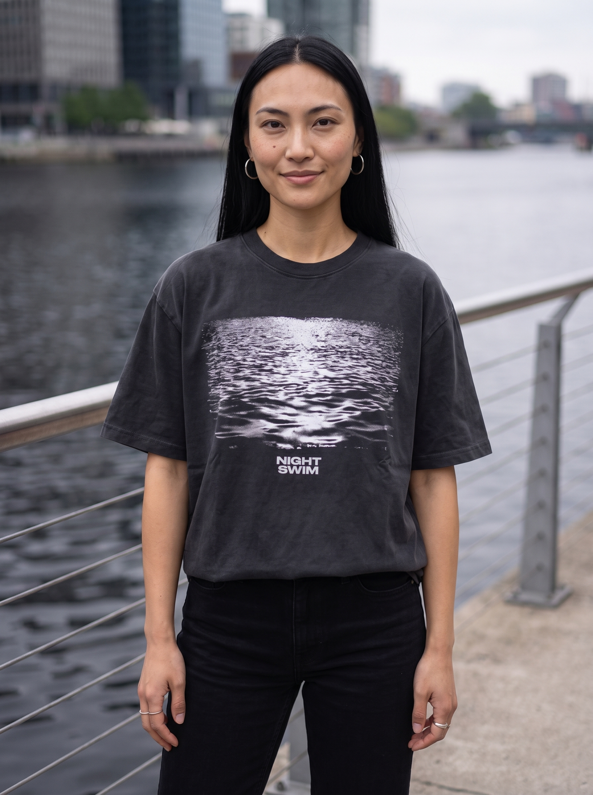 Night Swim Oversized T-Shirt - Close-up