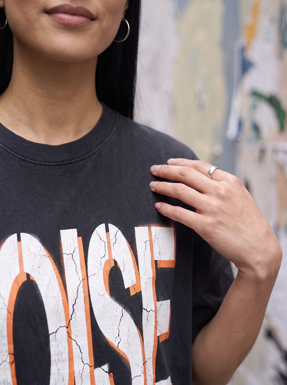 Noise Oversized T-Shirt - Fabric detail