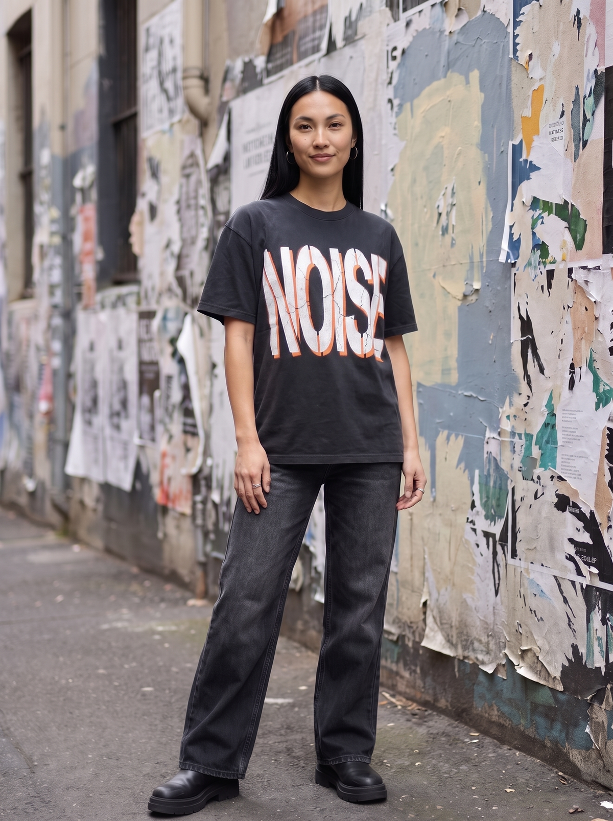 Noise Oversized T-Shirt - Full length