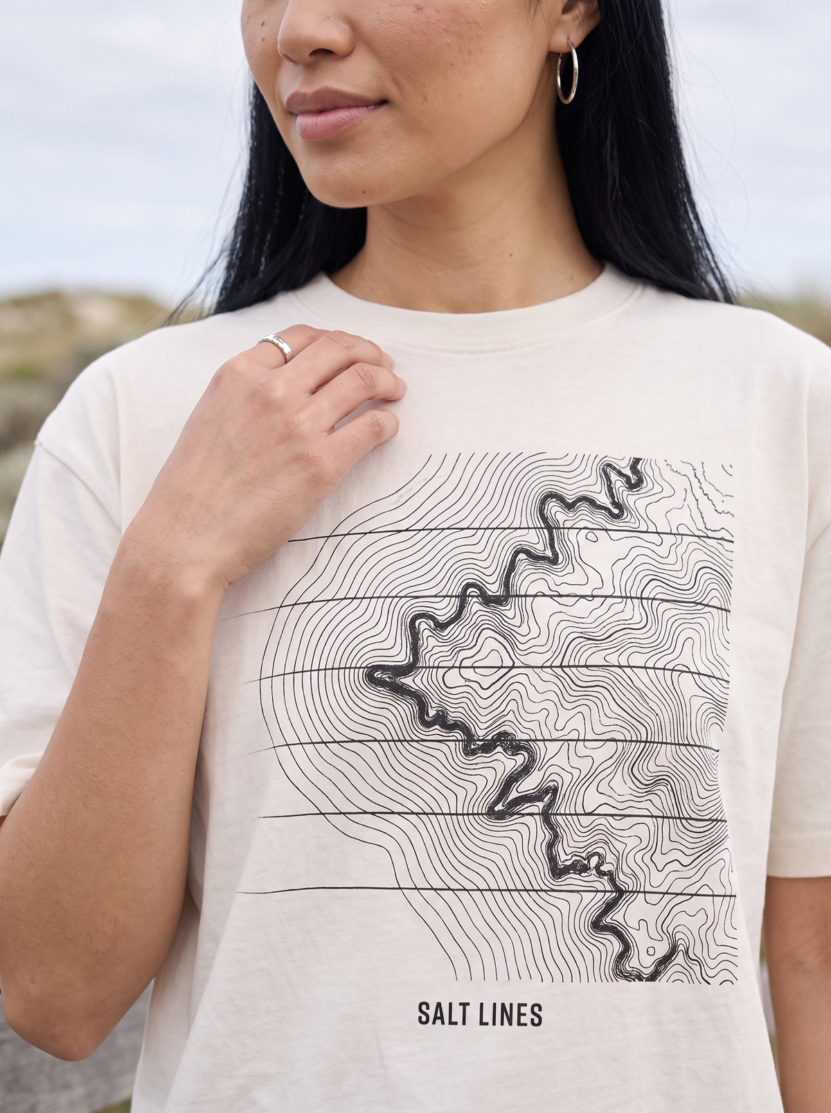 Salt Lines Oversized T-Shirt - Fabric detail