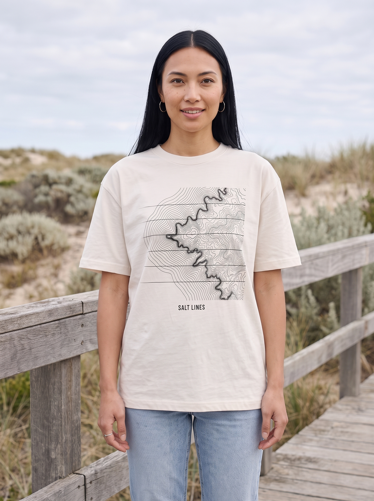 Salt Lines Oversized T-Shirt - Close-up