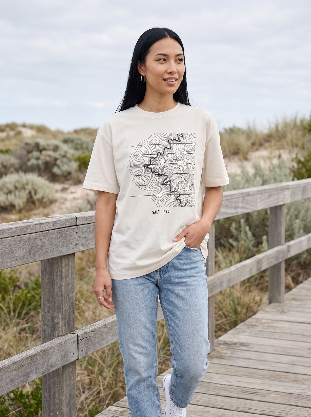 Salt Lines Oversized T-Shirt - Front view