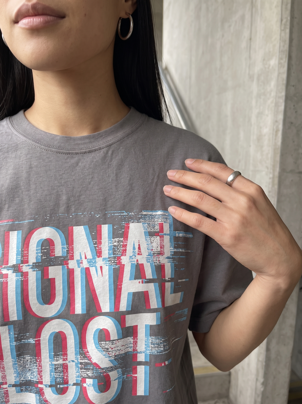 Signal Lost Oversized T-Shirt - Fabric detail