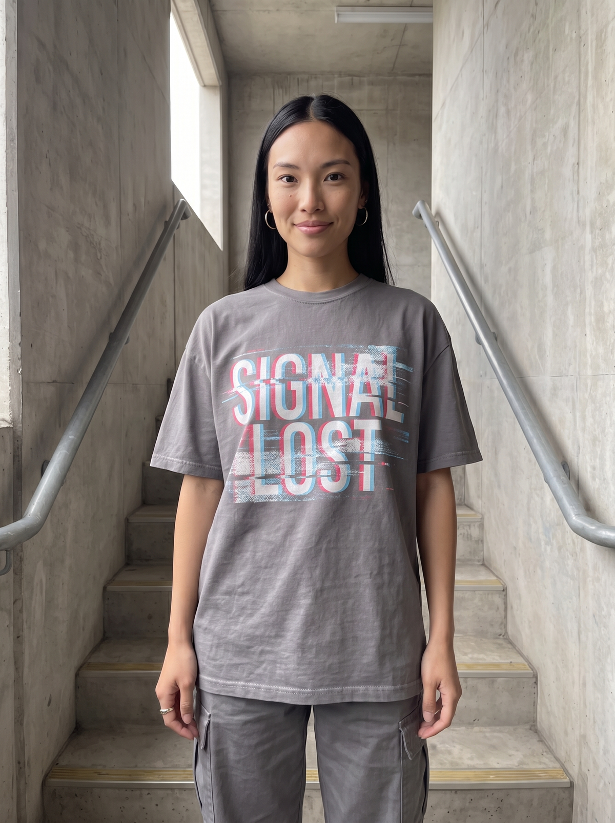 Signal Lost Oversized T-Shirt - Close-up