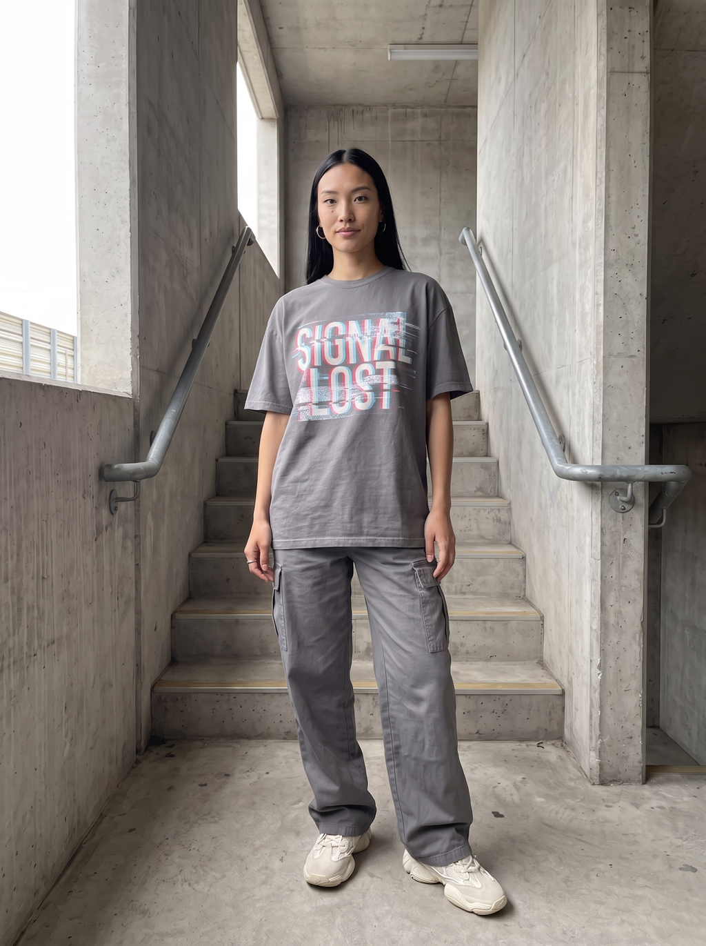 Signal Lost Oversized T-Shirt - Full length