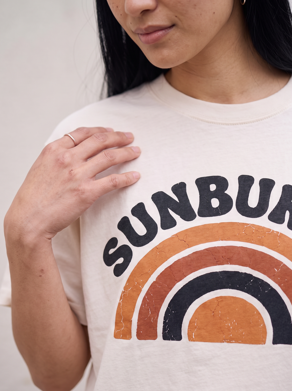 Sunburnt Oversized T-Shirt - Fabric detail