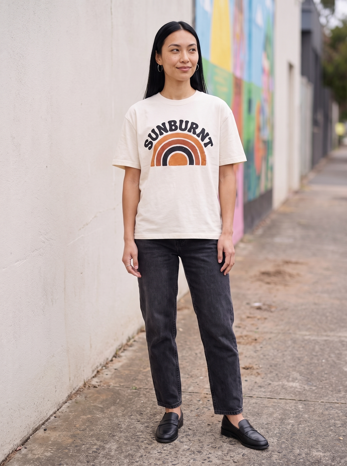 Sunburnt Oversized T-Shirt - Full length