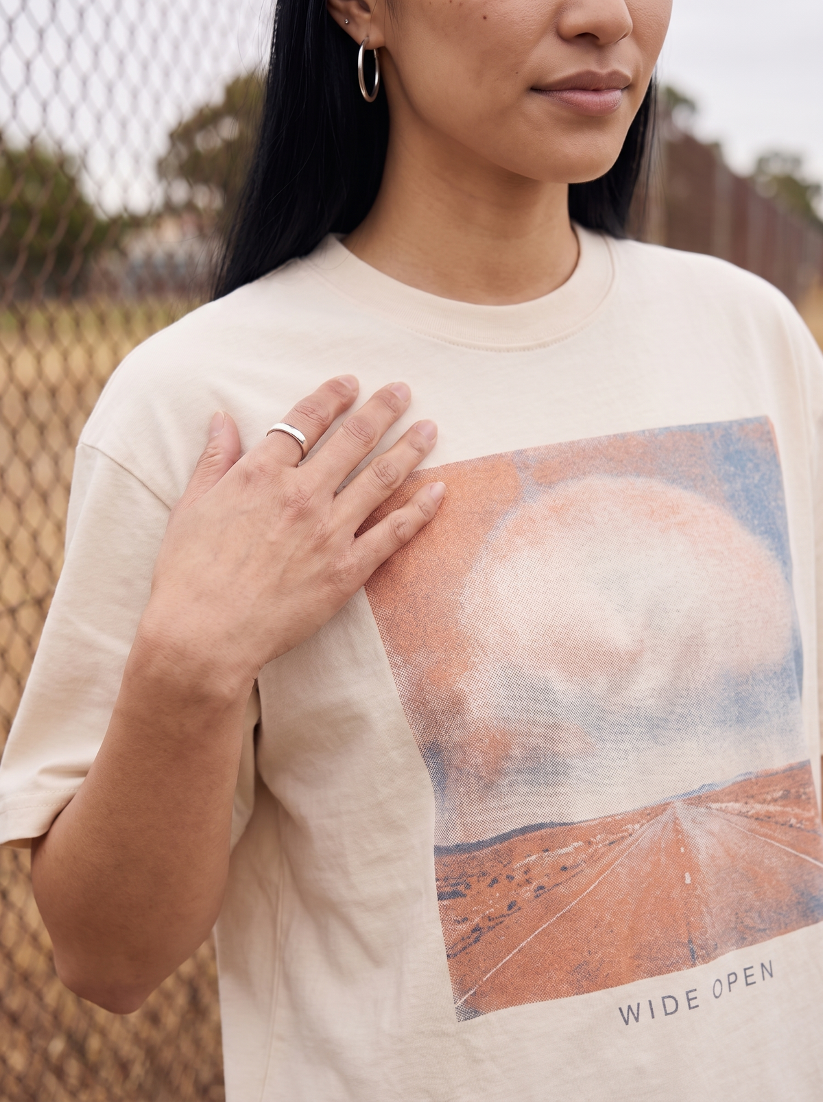 Wide Open Oversized T-Shirt - Fabric detail