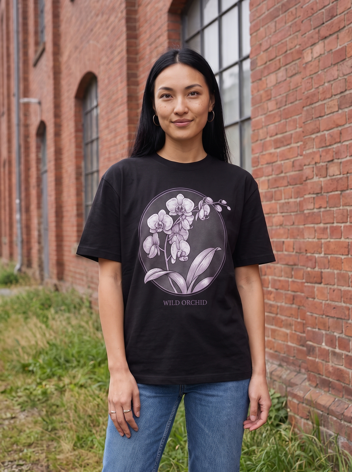 Wild Orchid Oversized T-Shirt - Close-up
