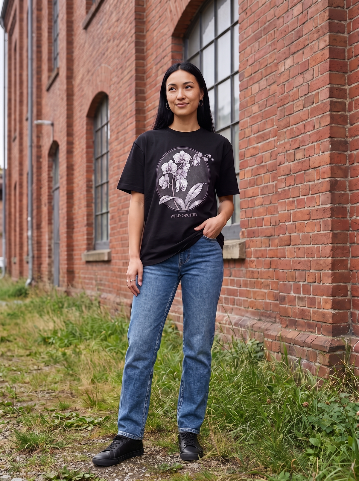 Wild Orchid Oversized T-Shirt - Full length